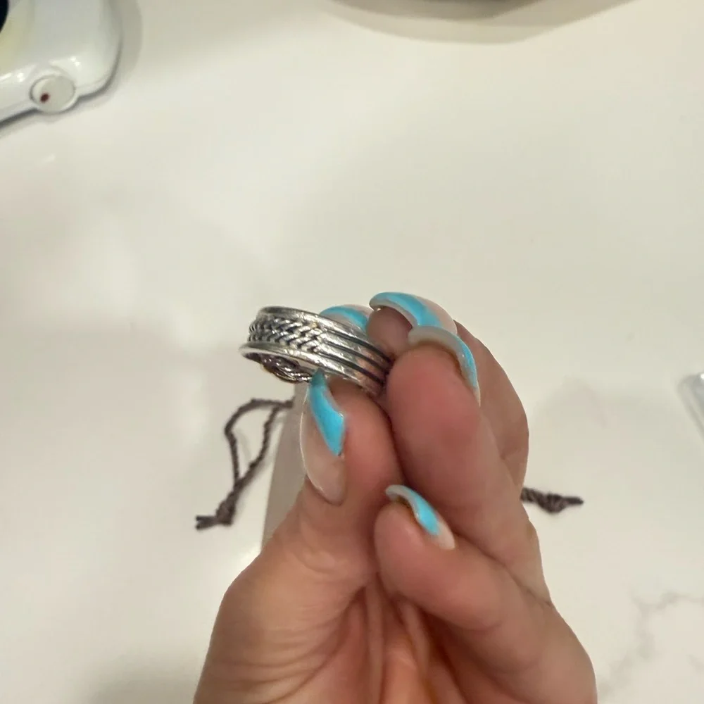 David Yurman Silver and Gold Ring X Crossover Size 5 - Picture 3 of 12